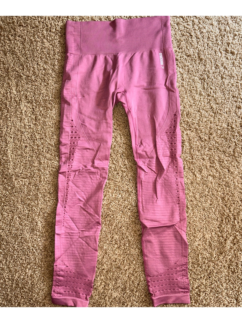 Gymshark Seamless Pink Leggings with Textured Detail